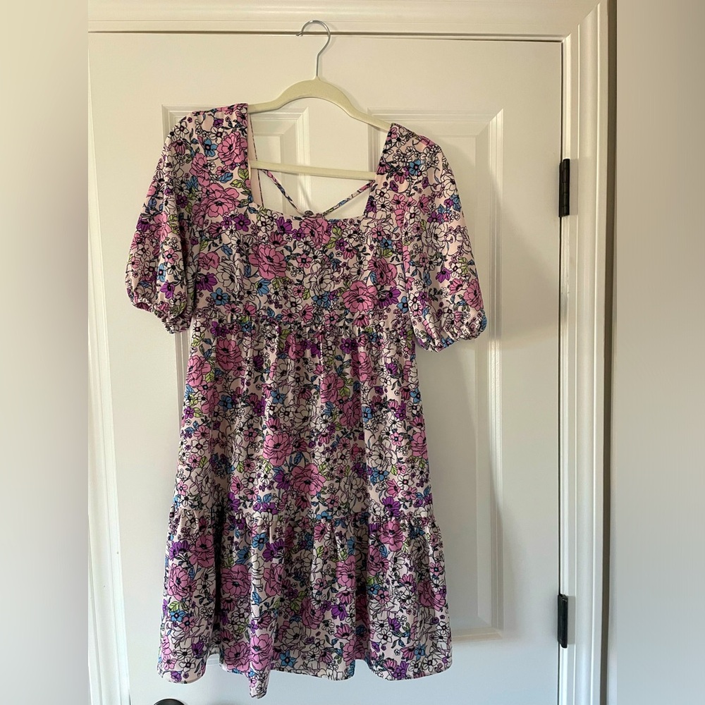 Pastel purple floral dress. Perfect for any occasion!